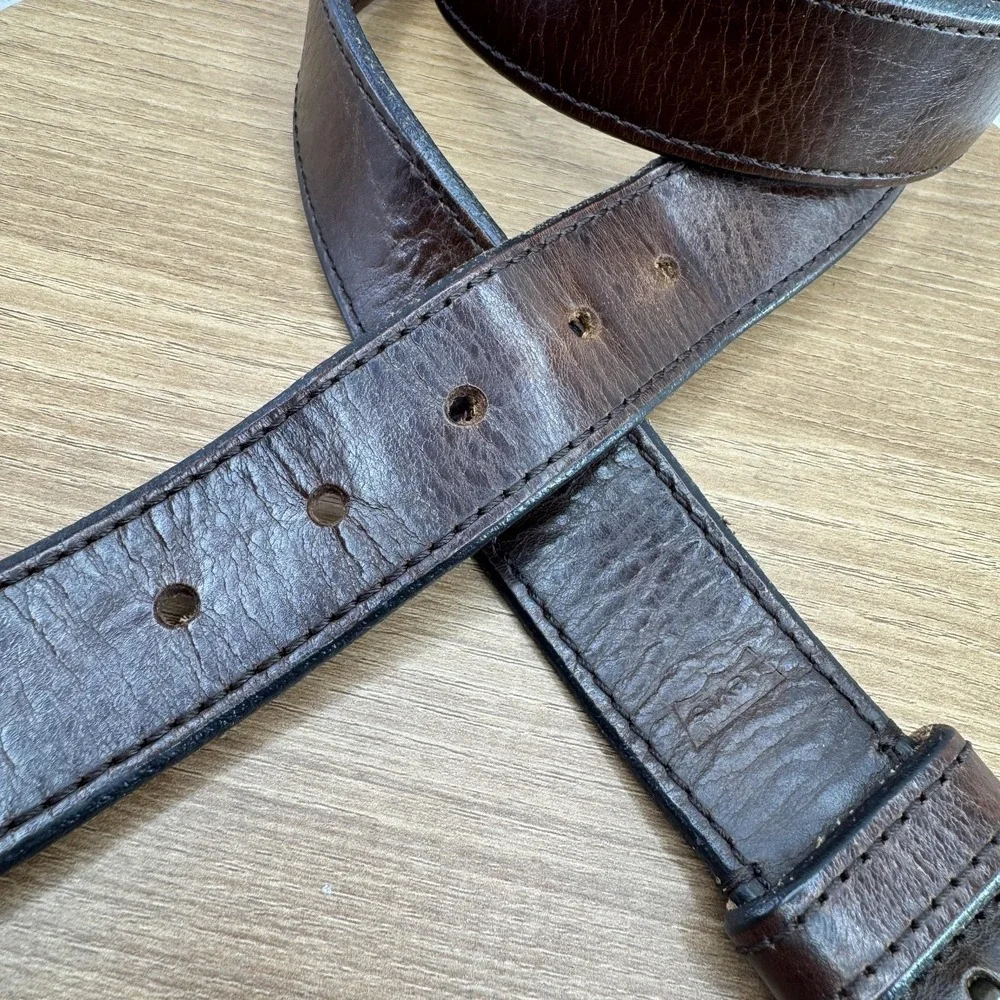 Levi's Belt Mens Pants Size 36 Brown Genuine Leather Belt Buckle Logo Adjustable